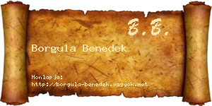 Borgula Benedek névjegykártya